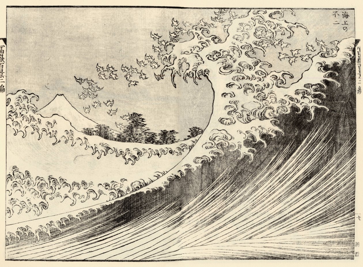 The Great Wave from 100 Views of Mount Fuji, 2nd Volume by Katsushika Hokusai