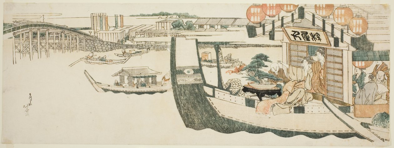 Boating Parties on the Sumida River by Katsushika Hokusai