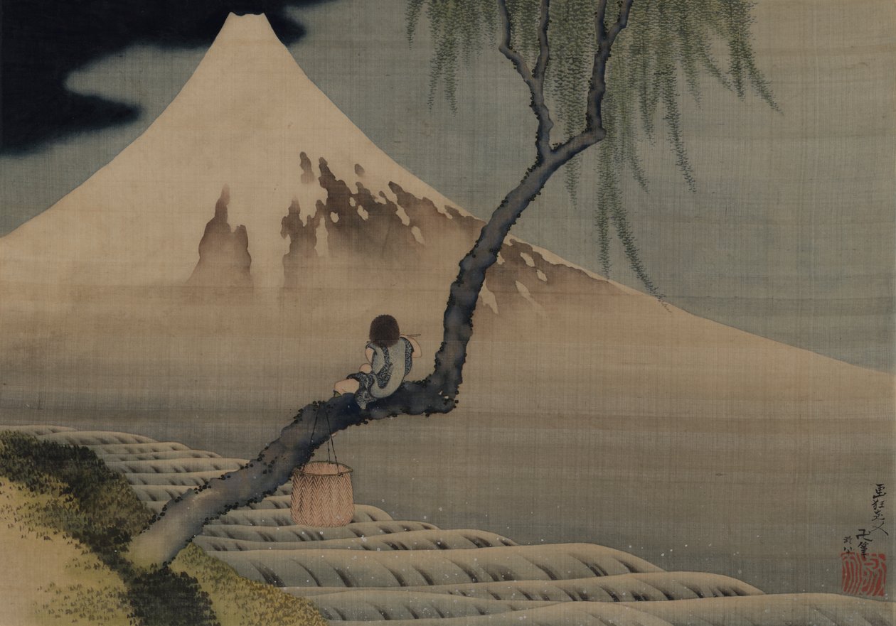 Boy Viewing Mount Fuji by Katsushika Hokusai