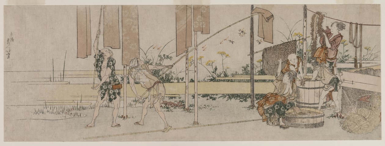 Dyers at Work by Katsushika Hokusai