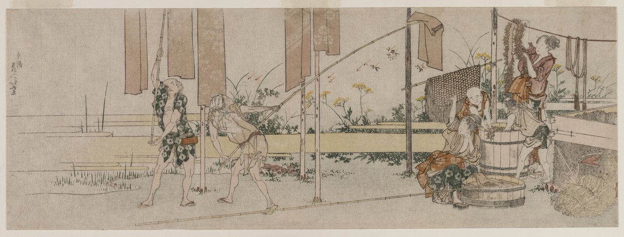 Dyers at Work by Katsushika Hokusai