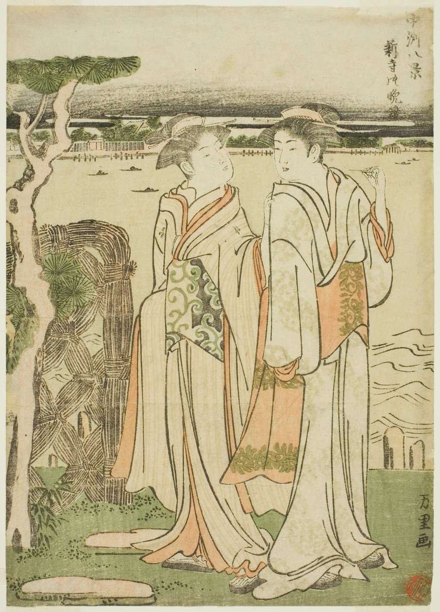 Evening Bell at Mii Temple by Katsushika Hokusai
