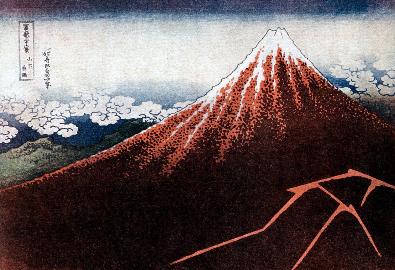 Fuji above the Lightning by Katsushika Hokusai