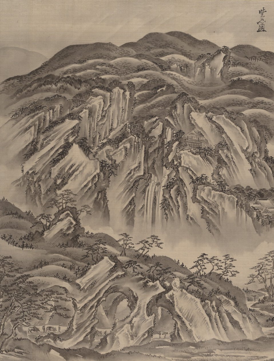 Rocky Landscape by Kawanabe Kyosai