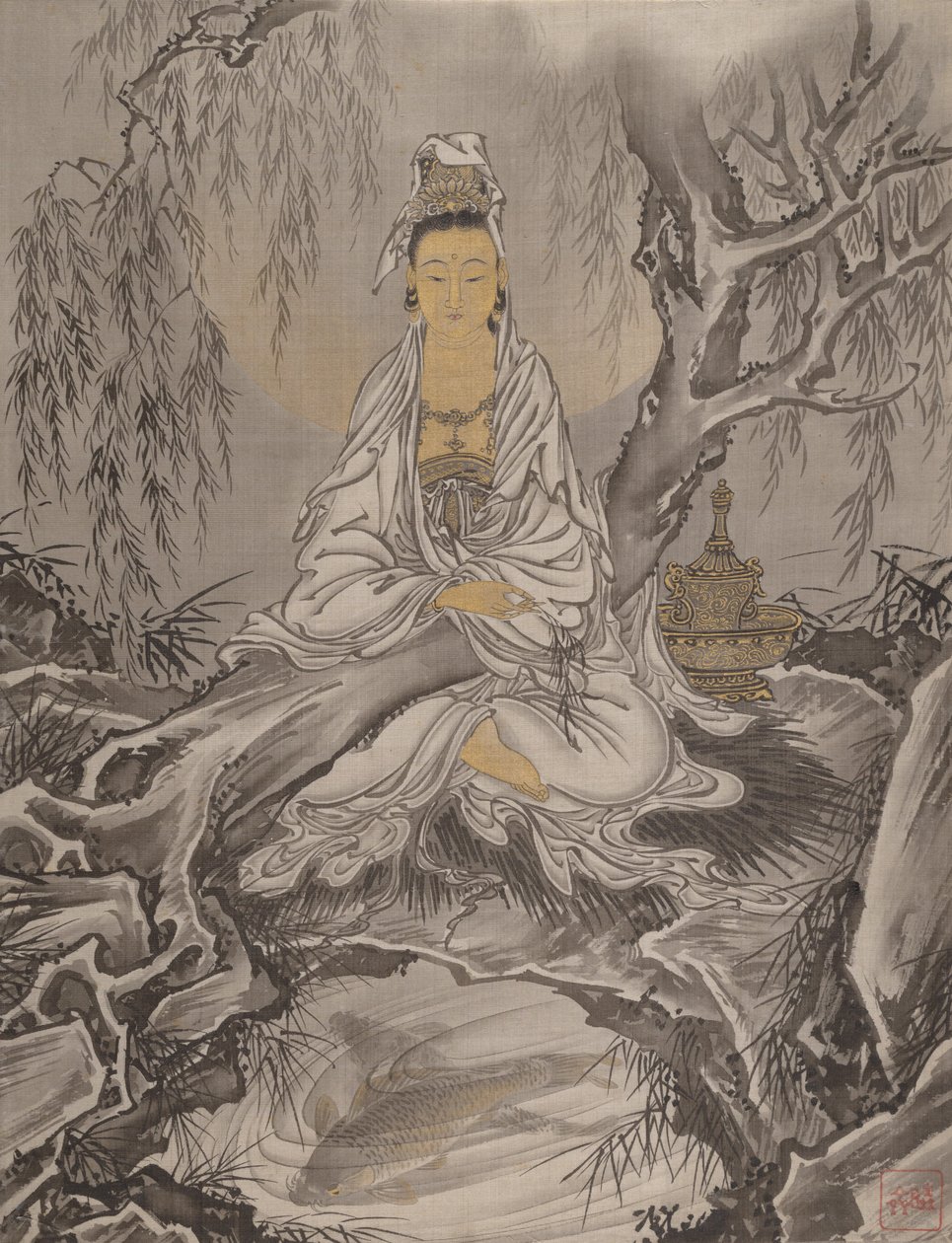 White-Robed Kannon by Kawanabe Kyosai