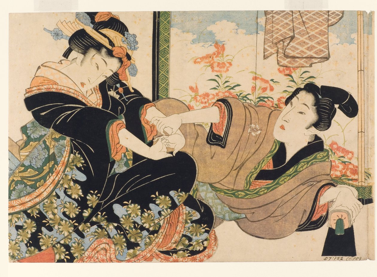 Lovers by a Painted Screen by Keisai Eisen
