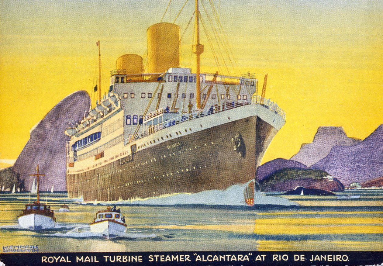 Postcard depicting the Royal Mail Turbine Steamer 