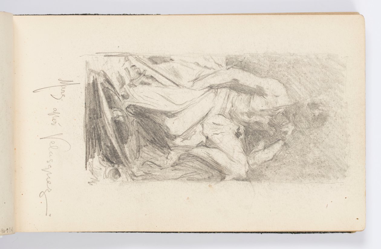 Sketchbook Page: Mars Resting, After Velázquez by Kenyon Cox