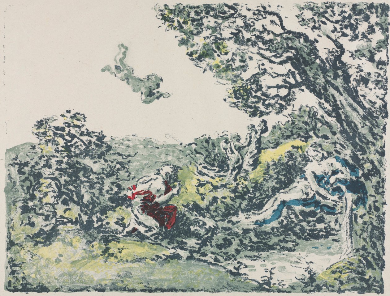 Satyr and Flying Cupid by Ker Xavier Roussel