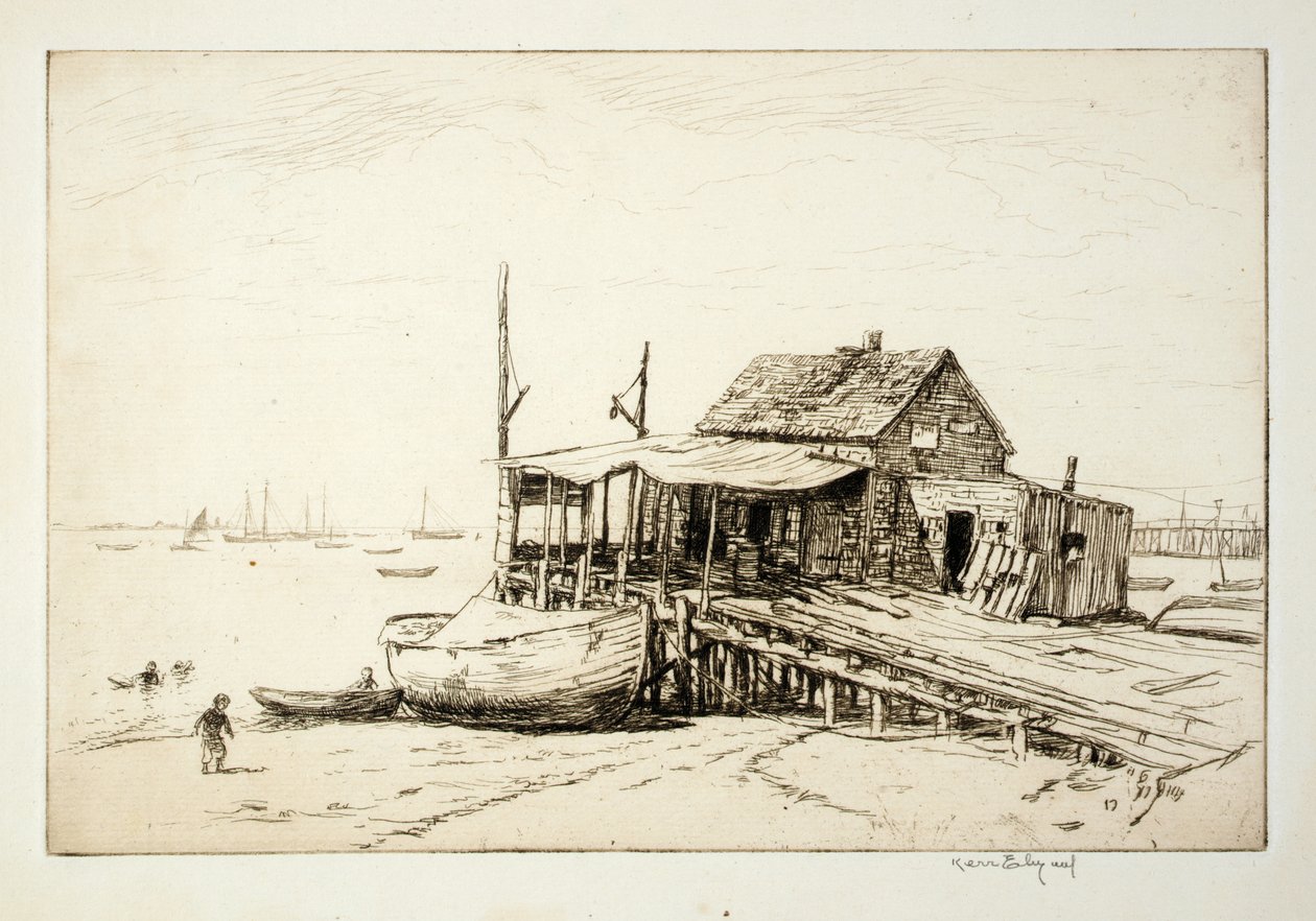 Fish Wharf, Gloucester by Kerr Eby