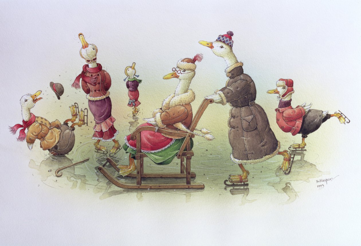 Ducks on Skates by Kestutis Kasparavicius