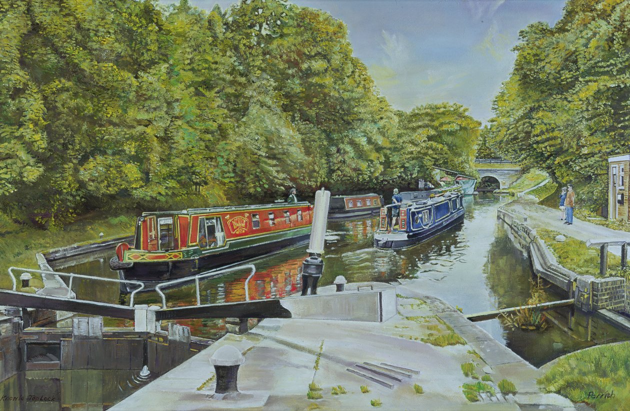 Knowle Top Lock by Kevin Guild of Railway Artist Parrish