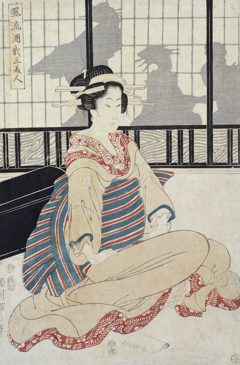 Seated Courtesan by Kikukawa Eizan
