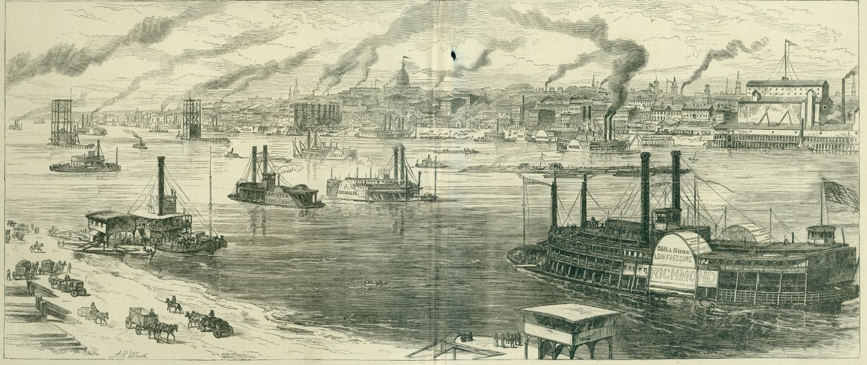 A General View of the City from East. St. Louis by Kilburn after A.R. Waud