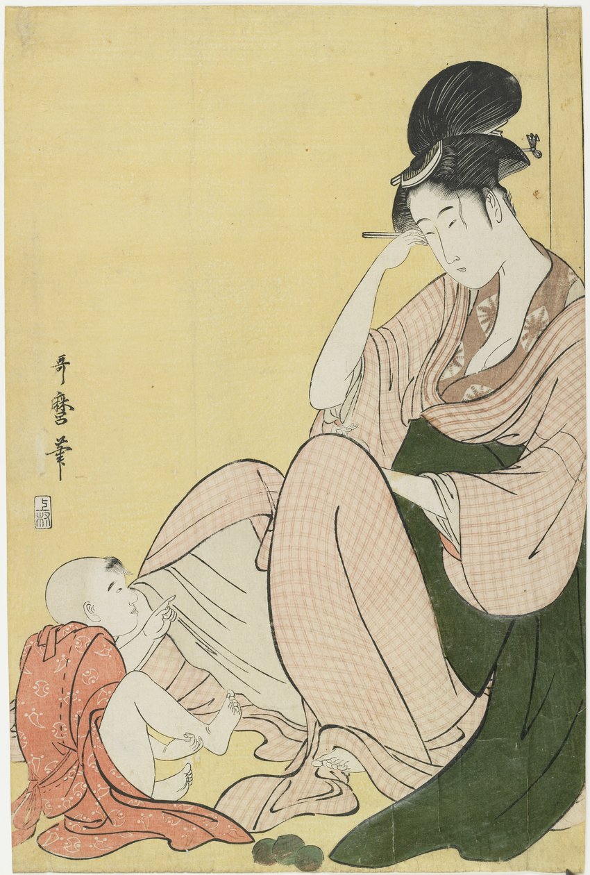 Woman and a Child Pointing, 1794-1795 by Kitagawa Utamaro
