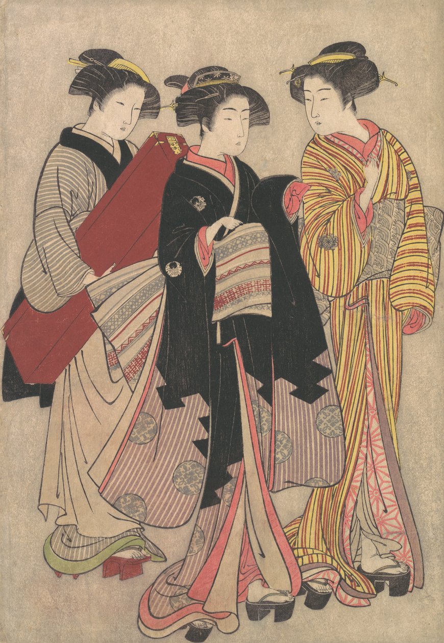Two Geishas Out Walking by Kitao Shigemasa