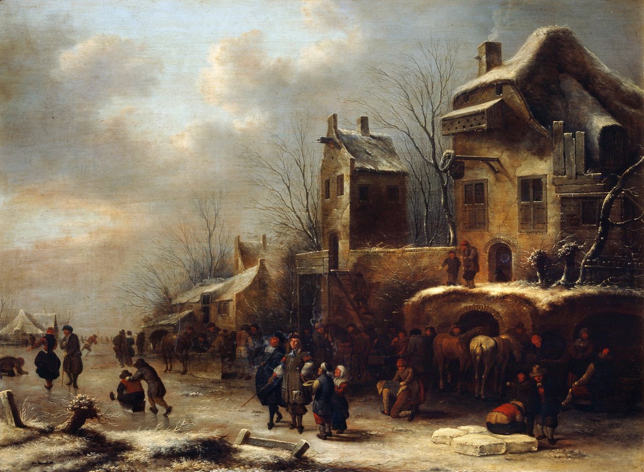 Skating Rink on a River by Klaes Molenaer