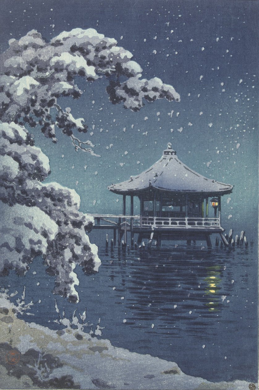 Floating Pavilion at Katada in the Snow by Koitsu Tsuchiya