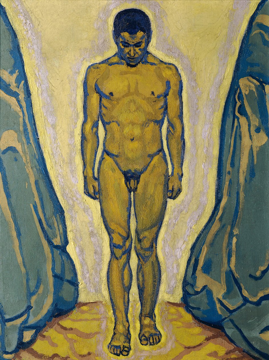 Standing Male Nude Between Rocks, c. 1915 by Koloman Moser