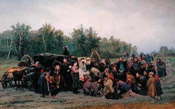 Welcoming the Icon by Konstantin Apollonovich Savitsky