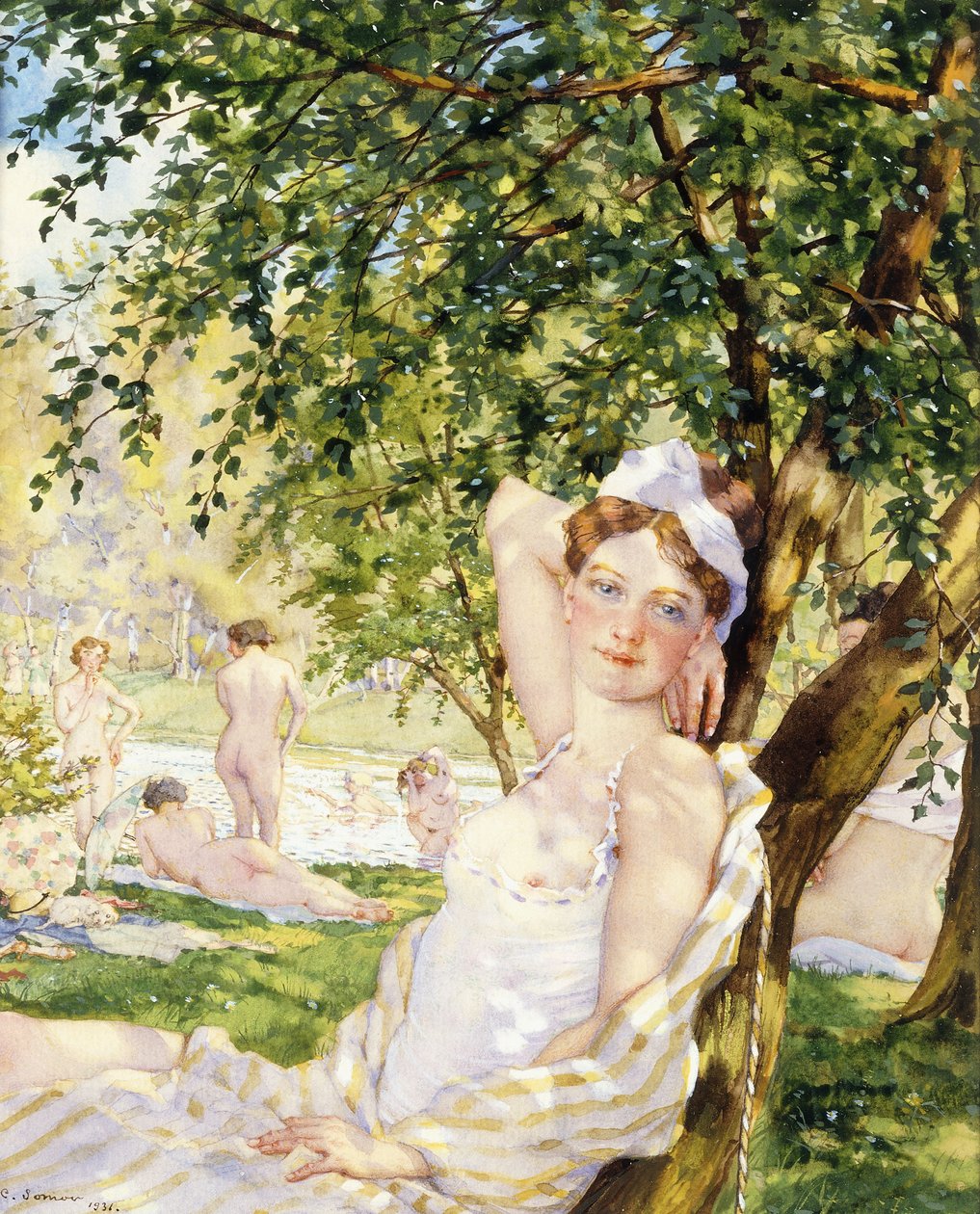 Bathers in the Sun by Konstantin Andreevic Somov