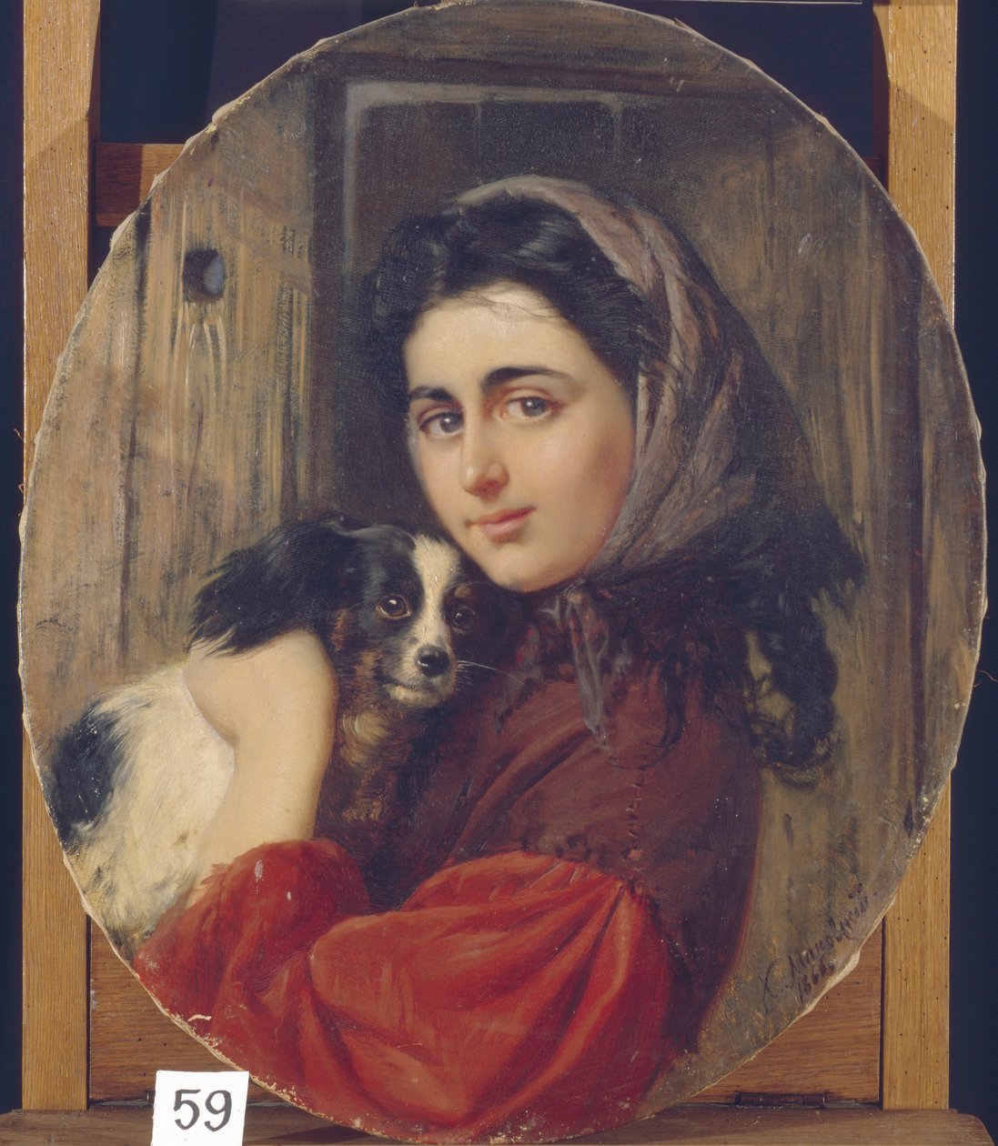 Girl With Small Dog by Konstantin Egorovich Makovsky