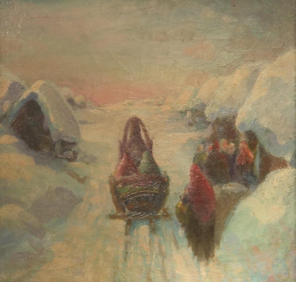 Winter. Sledge Driving by Konstantin Konstantinovich Pervukhin