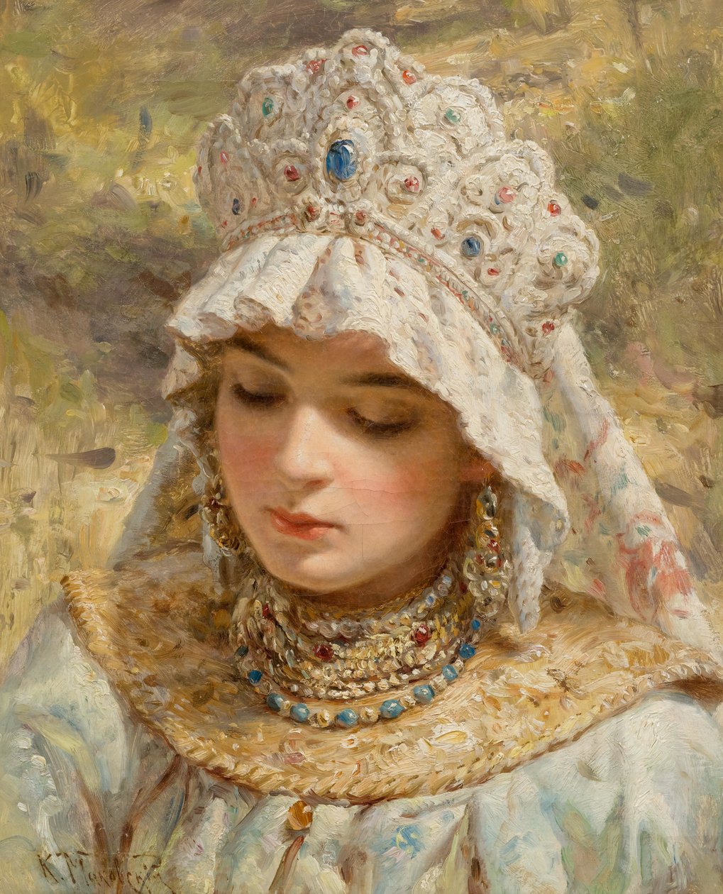 Girl with Kokoshnik by Konstantin Makovsky