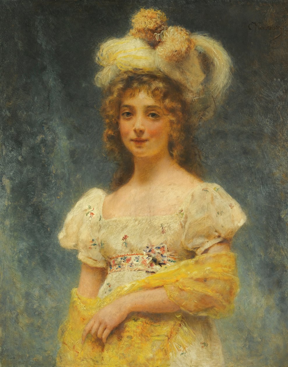 Makovsky Yellow Shawl by Konstantin Makovsky