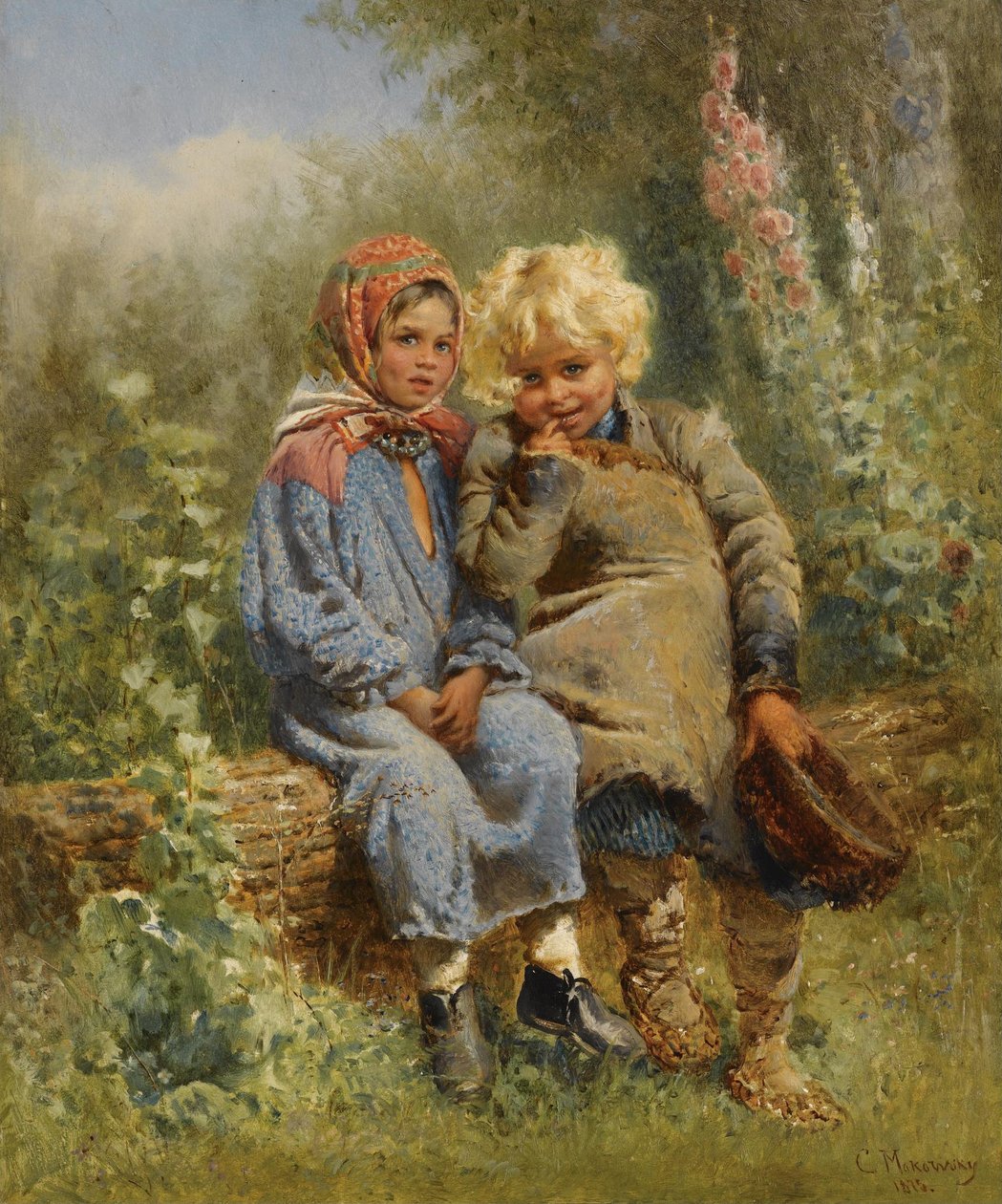 Peasant Children at Rest by Konstantin Makovsky