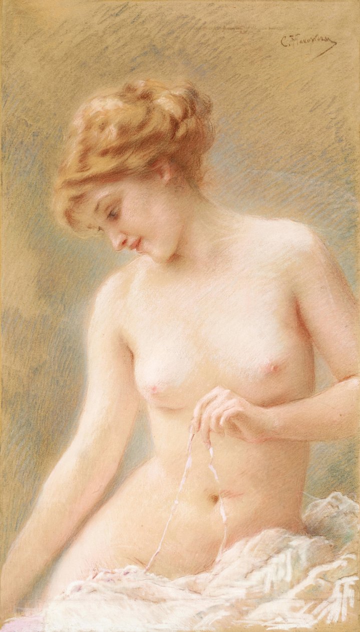 Sitting Nude by Konstantin Makovsky