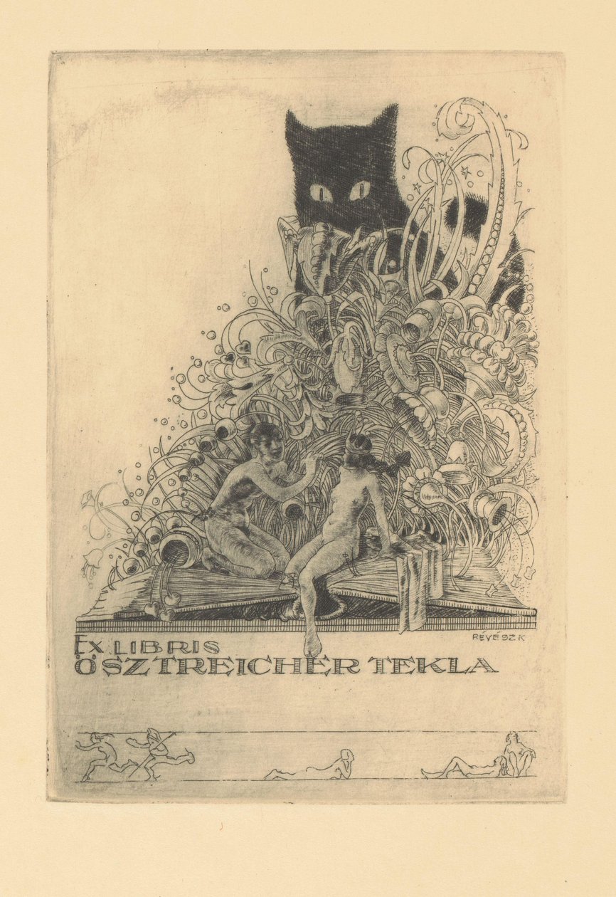 Ex Libris of Tekla Ösztreicher by Kornél Révész