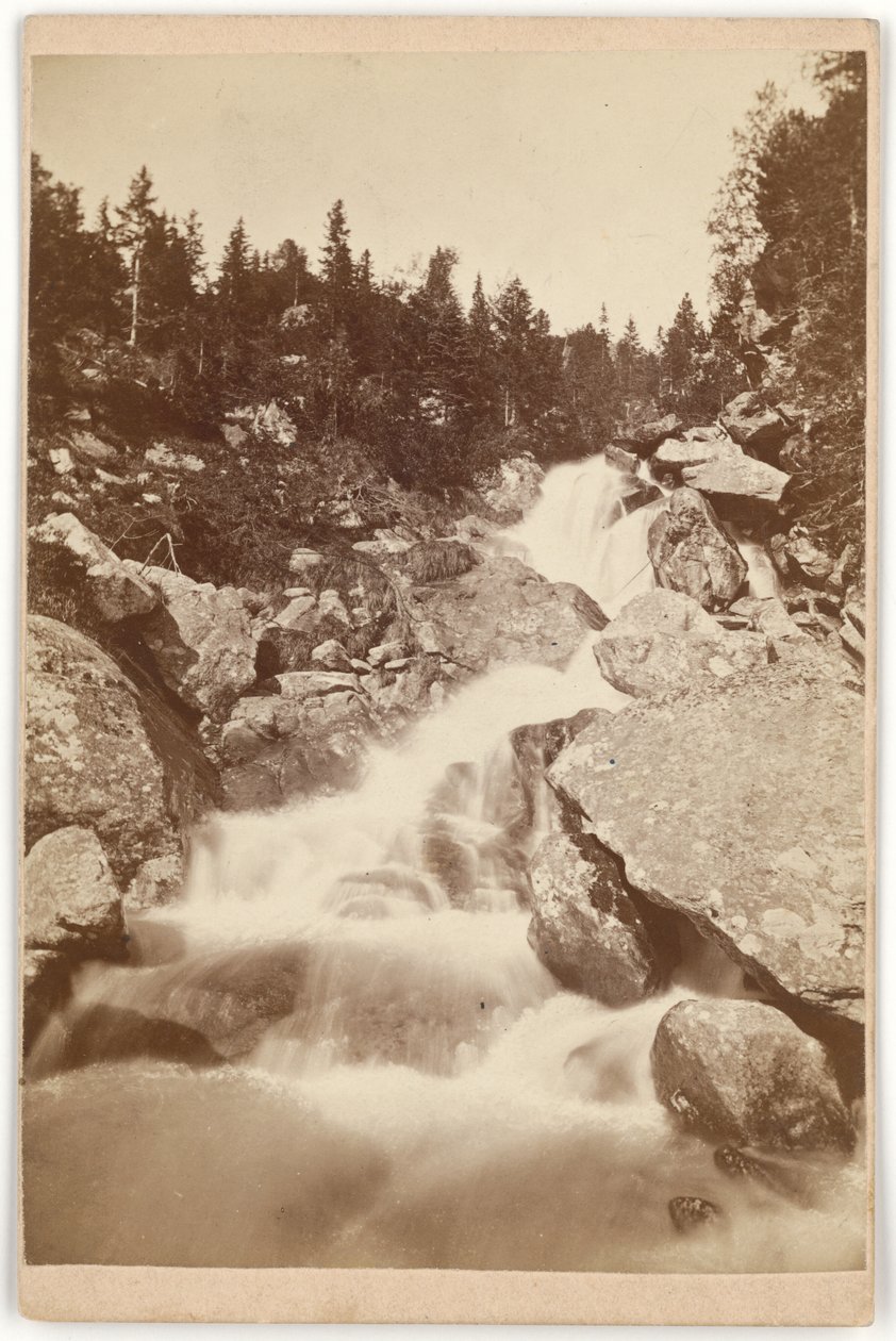 Studenovodský Waterfall by Károly Divald