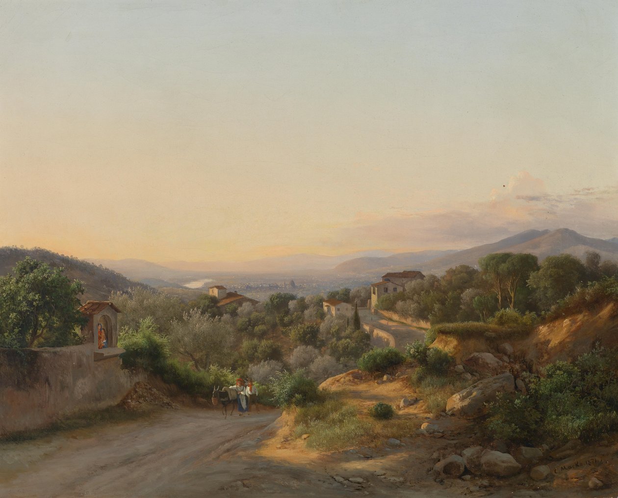 View of Florence and the Hills to the West from San Donato, Over Bagno a Ripoli by Károly Markó the Younger