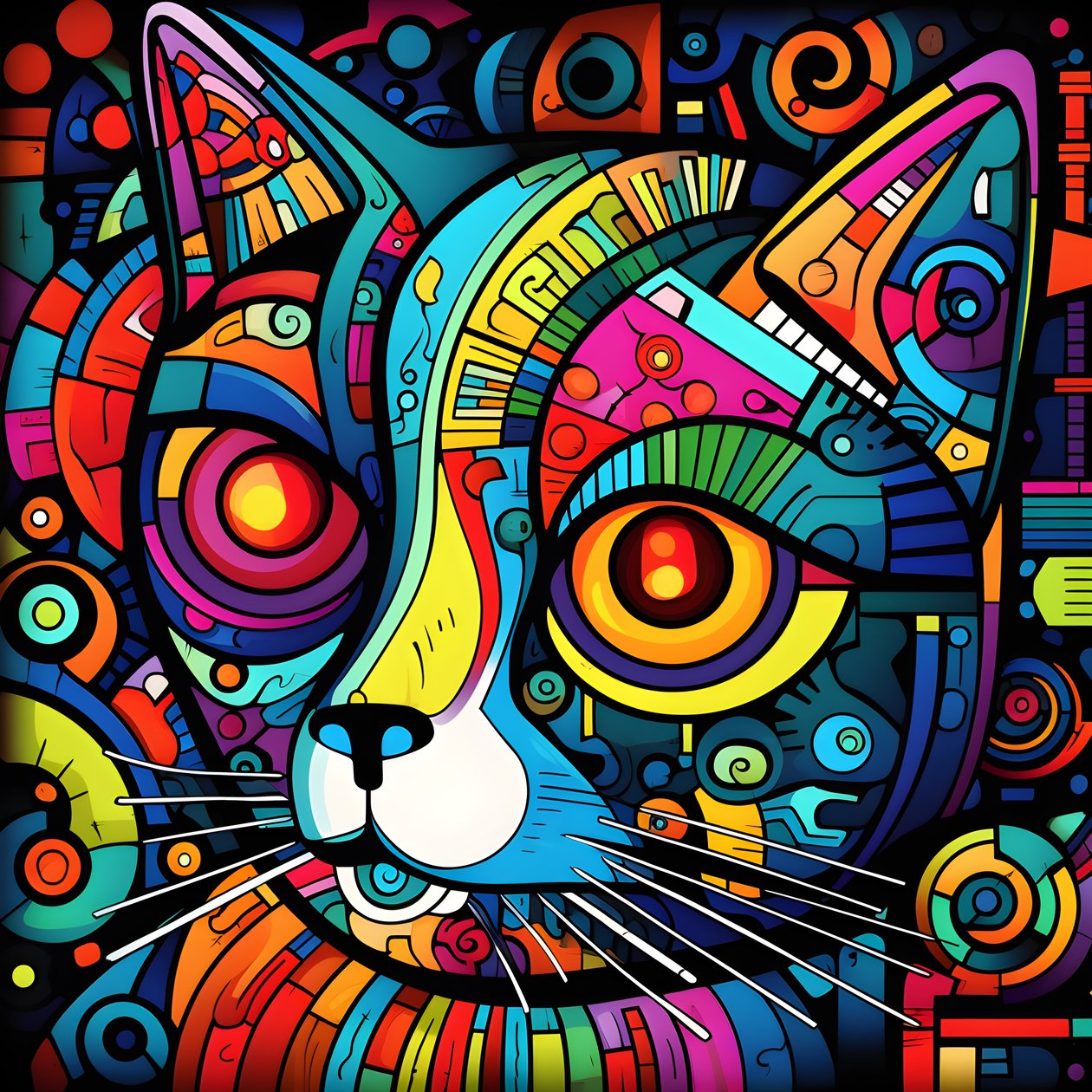 Abstract Cat Patterns 1 by Kurt Heppke