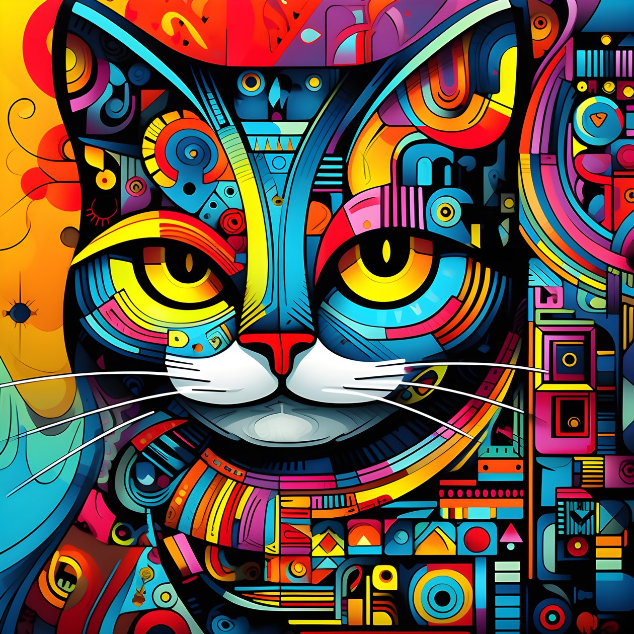 Abstract Cat Patterns 4 by Kurt Heppke