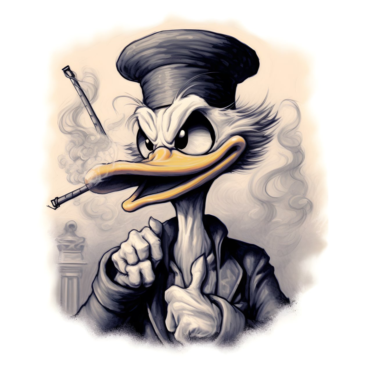 Scrooge McDuck Smoking a Big Marijuana Joint 3 by Kurt Heppke