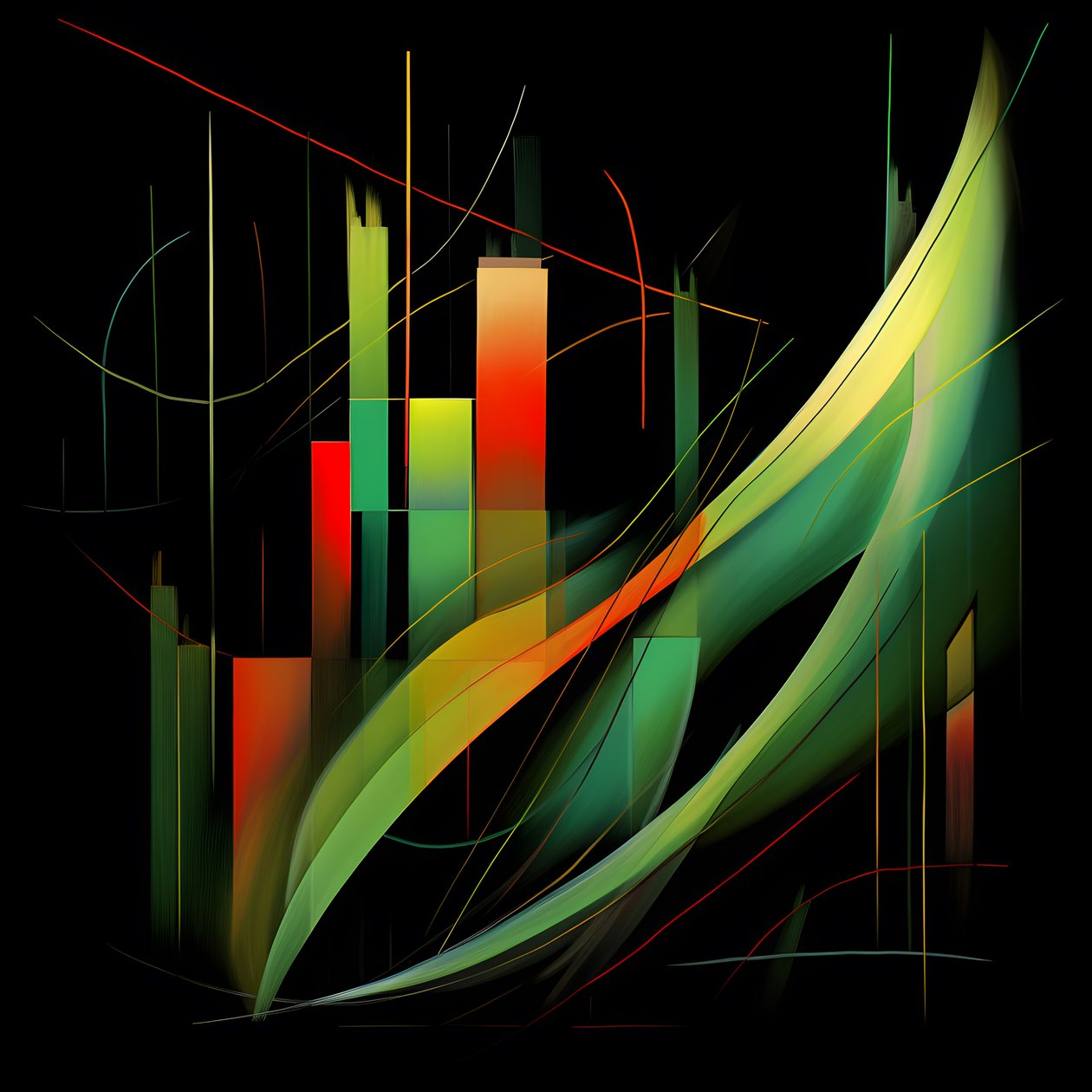 A Stock Market Trend in Picasso Style 1 by Kurt Heppke