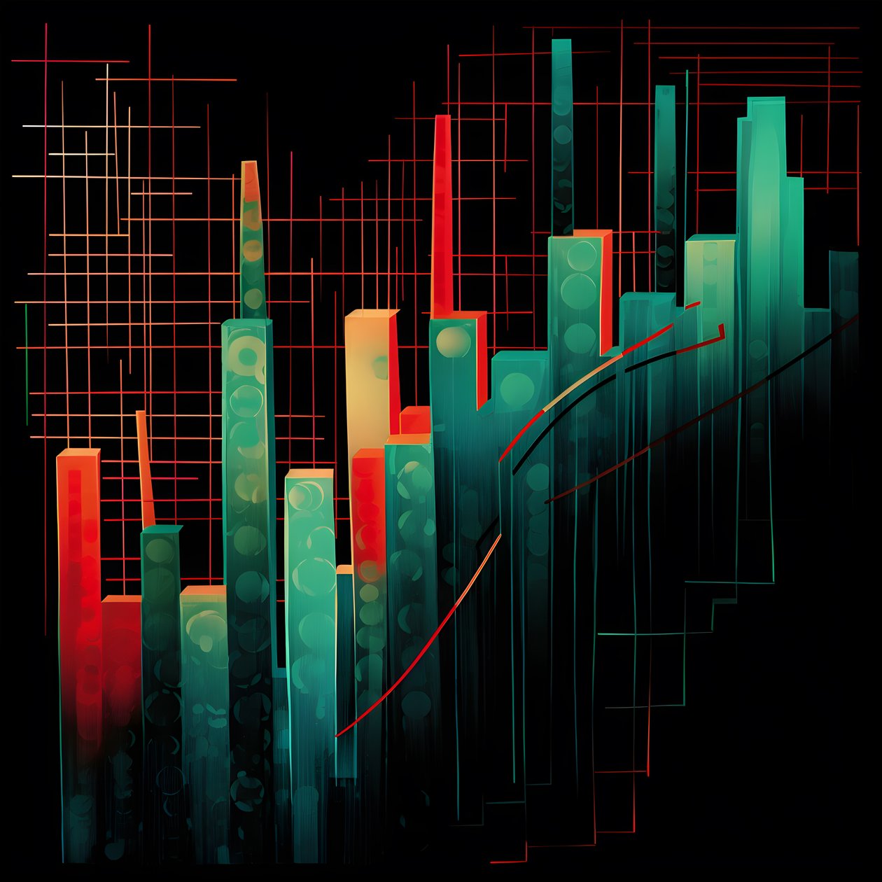 A Stock Market Trend in Picasso Style 4 by Kurt Heppke