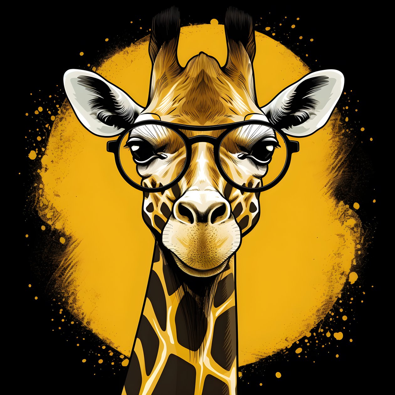 Giraffe with Glasses 4 by Kurt Heppke