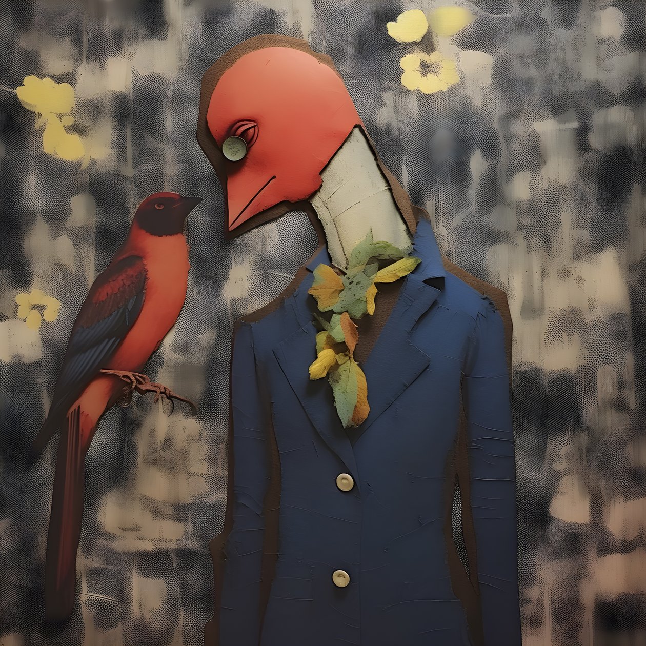 Wooden Doll and Bird 1 by Kurt Heppke