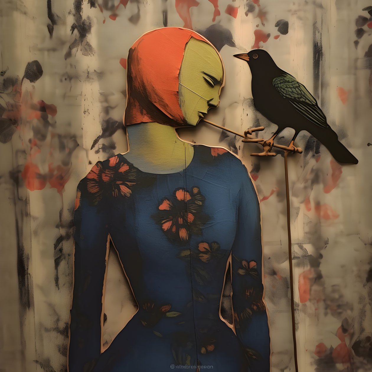 Wooden Doll and Bird 3 by Kurt Heppke