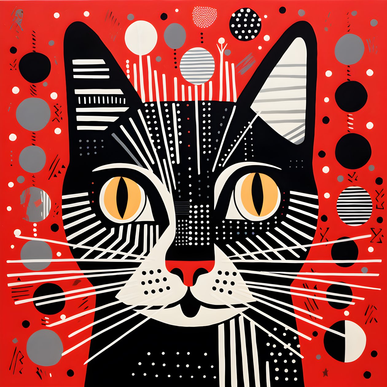 Cat in Black and Red Stripes 1 by Kurt Heppke