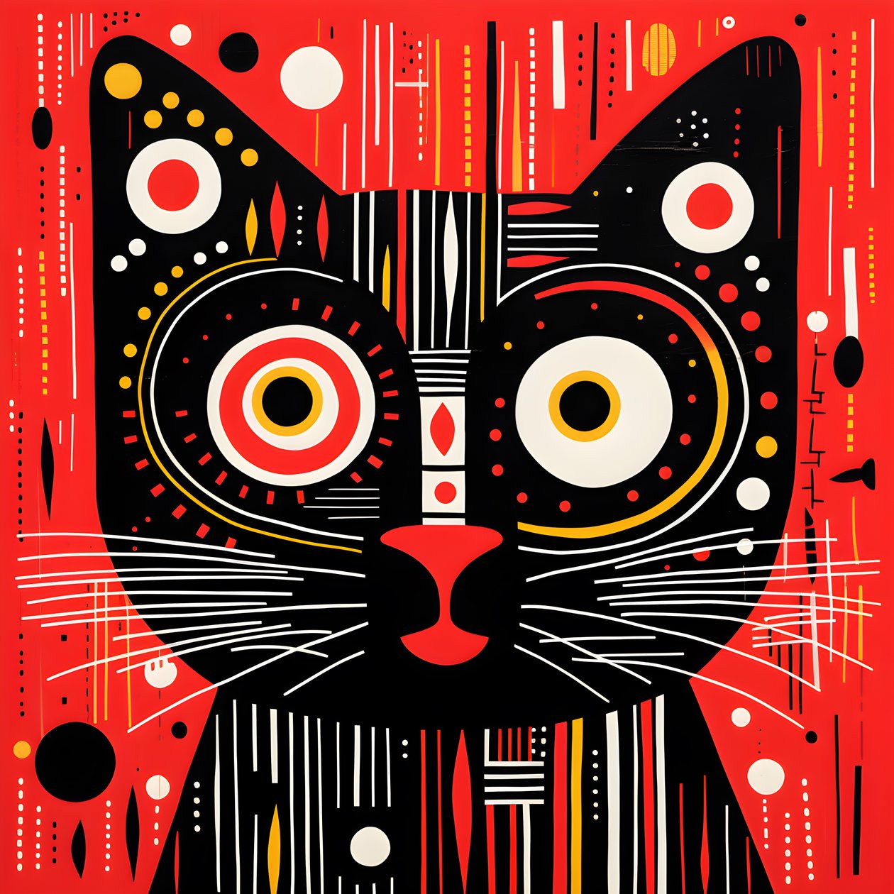 Cat in Black and Red Stripes 3 by Kurt Heppke