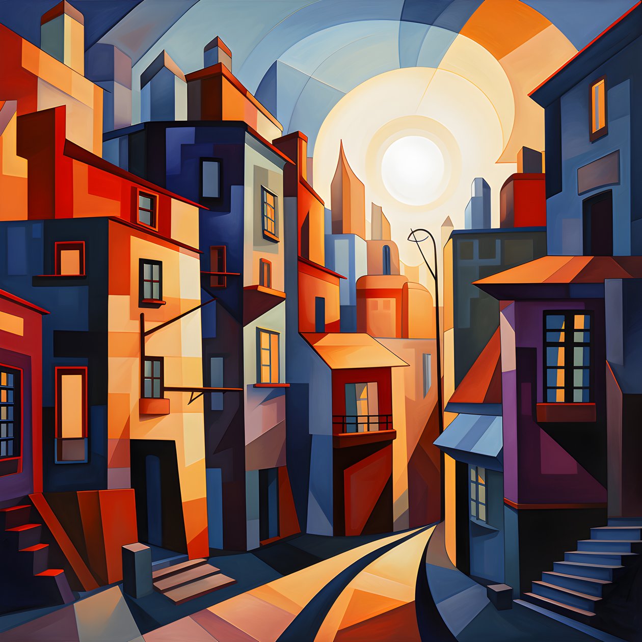 Cubist Style Urban Landscape Painting 2 by Kurt Heppke