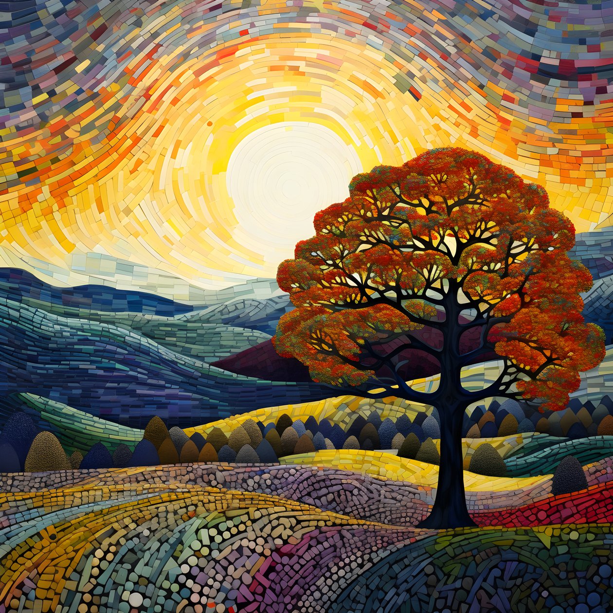 Landscape with Trees and Hills 4 by Kurt Heppke