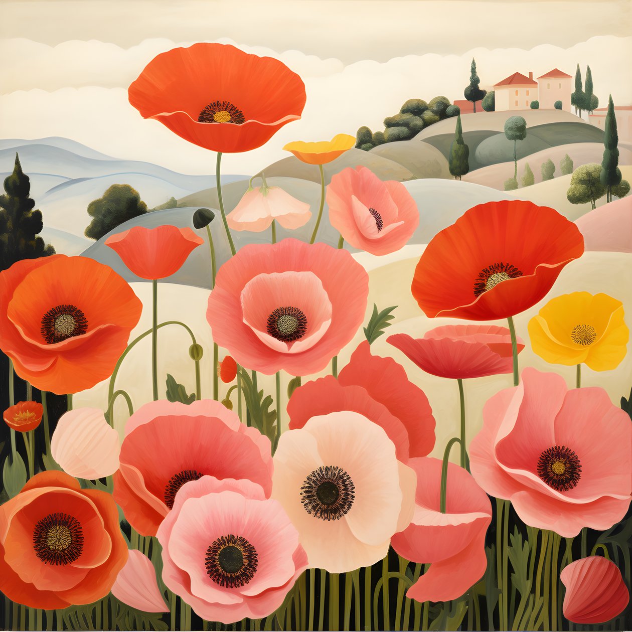 Poppies in Tuscany 3 by Kurt Heppke