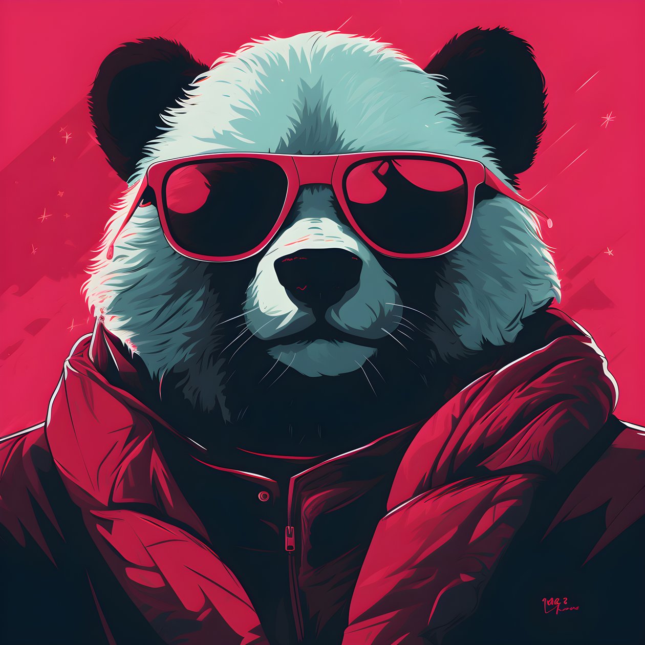 Panda with Glasses 3 by Kurt Heppke