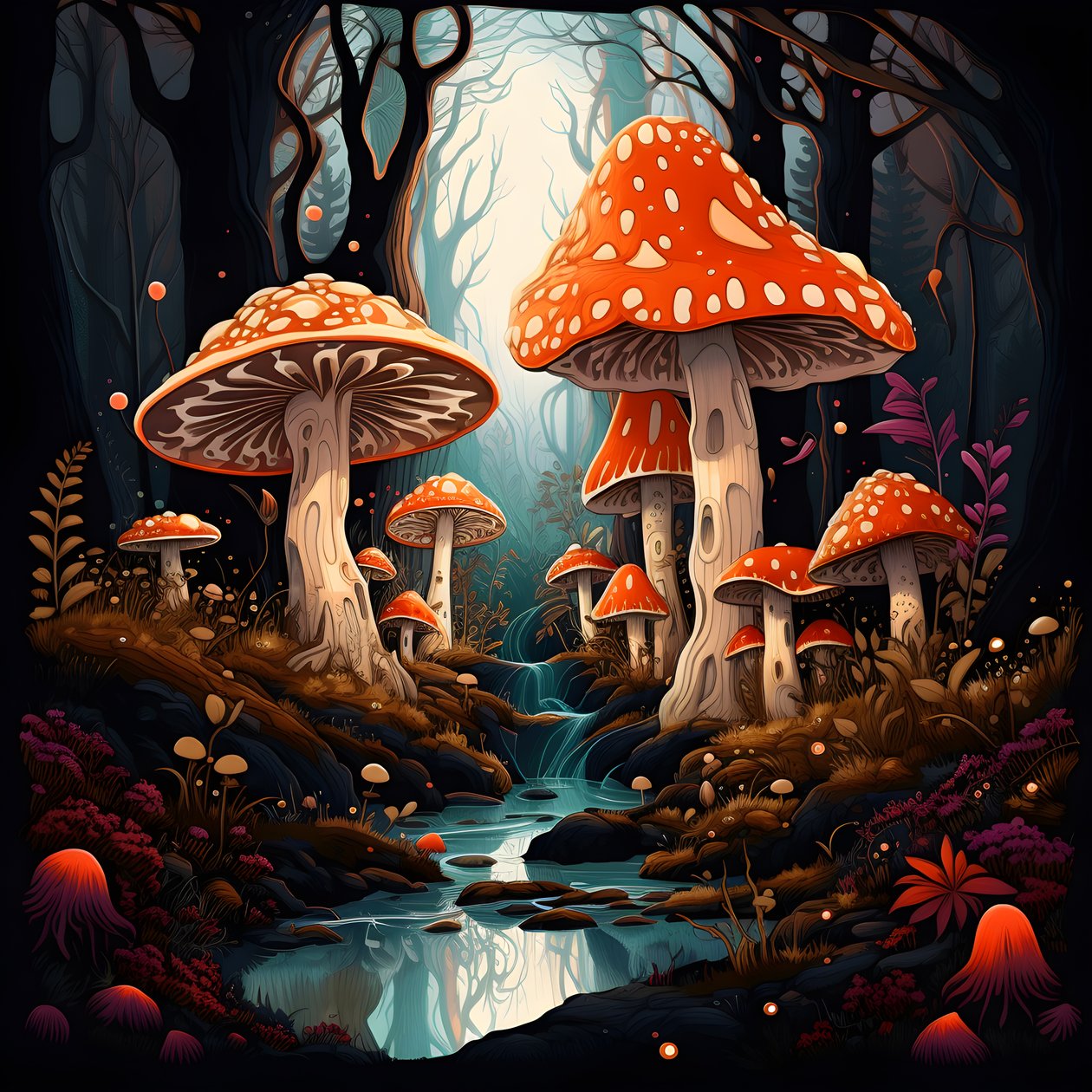 Mushroom and Forest 1 by Kurt Heppke