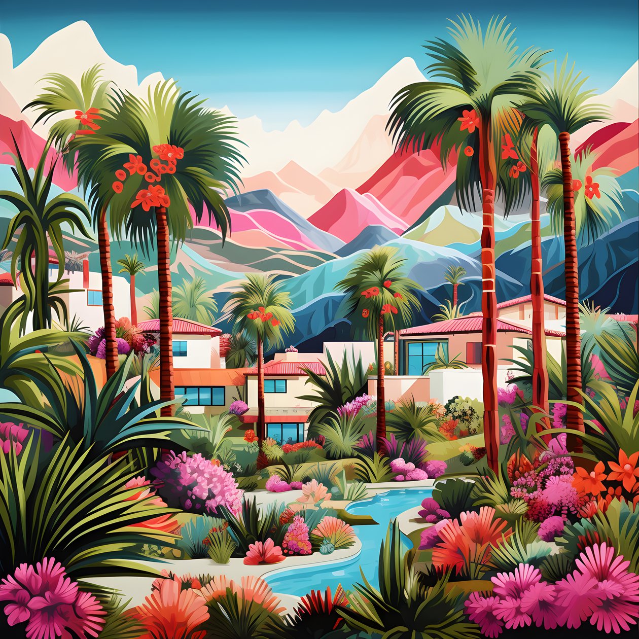 Detailed Illustration of Palm Springs 3 by Kurt Heppke